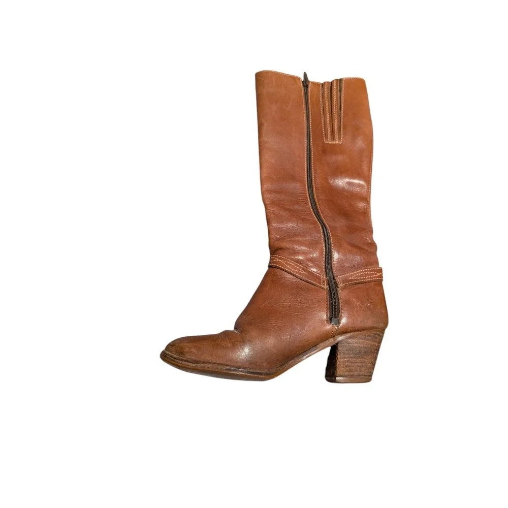 Vintage‎ Supple Leather Riding Boots | Brown Leather Knee High Boots 6.5 READ
